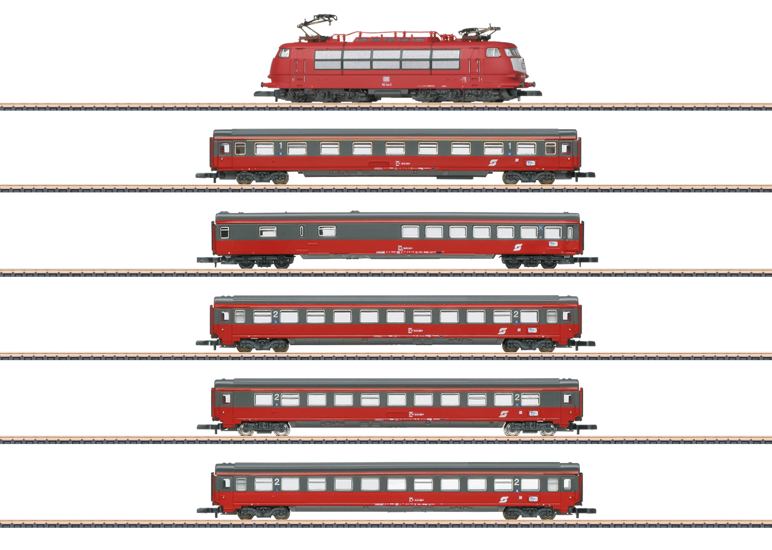 Zugpackung EC 64 "Mozart" mit Elektrolokomotive BR 103